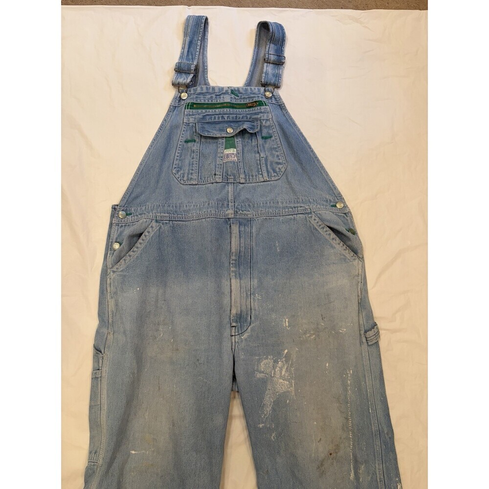 Liberty Bib Overalls Men's 42x30 Blue Light Wash Workwear, Pure Comfort